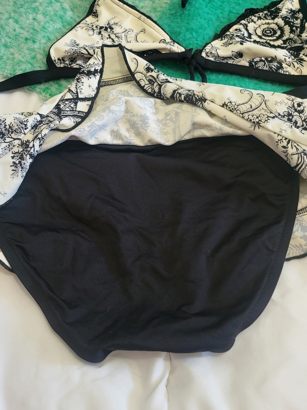 Massimo Black and White Floral Two-Piece Bikini Set - Picture 7 of 7